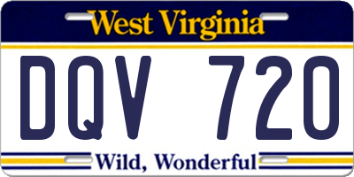 WV license plate DQV720
