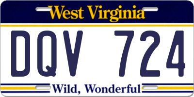 WV license plate DQV724