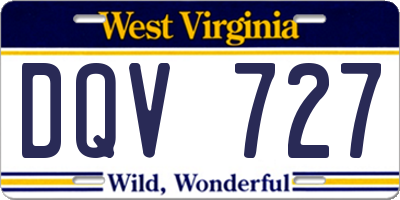 WV license plate DQV727