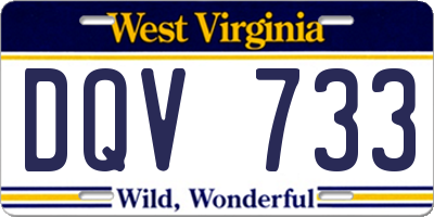WV license plate DQV733