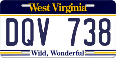 WV license plate DQV738