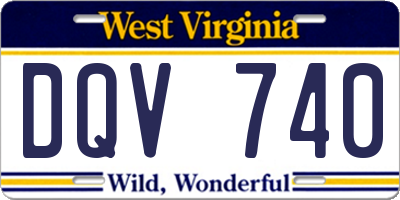 WV license plate DQV740