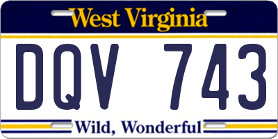 WV license plate DQV743