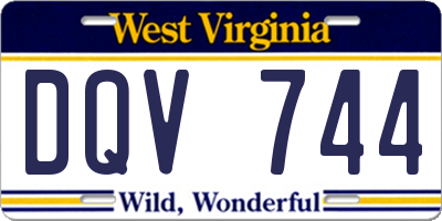 WV license plate DQV744
