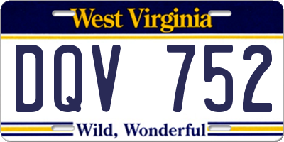 WV license plate DQV752