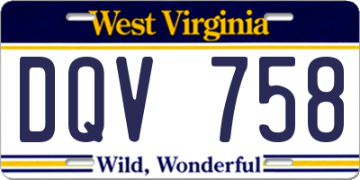 WV license plate DQV758