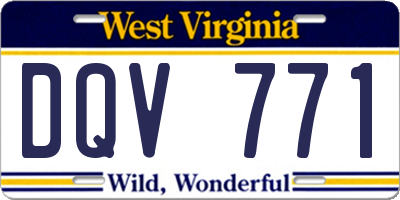 WV license plate DQV771