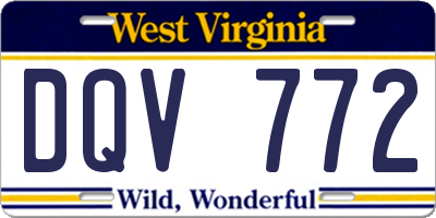 WV license plate DQV772