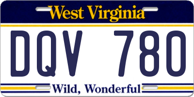 WV license plate DQV780