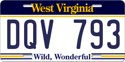 WV license plate DQV793