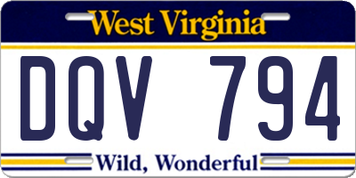 WV license plate DQV794