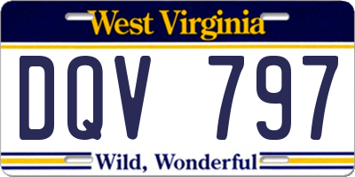 WV license plate DQV797