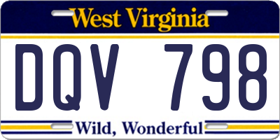 WV license plate DQV798