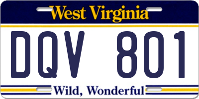 WV license plate DQV801