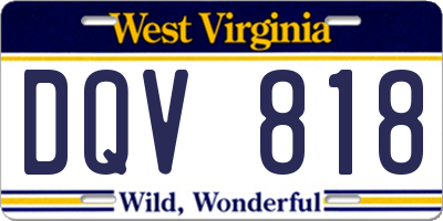 WV license plate DQV818
