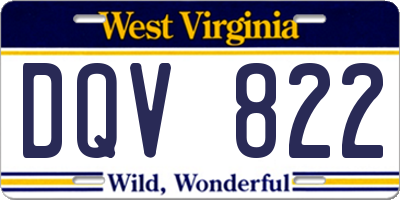 WV license plate DQV822