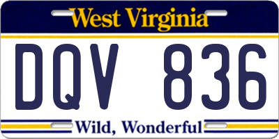 WV license plate DQV836
