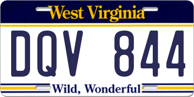 WV license plate DQV844