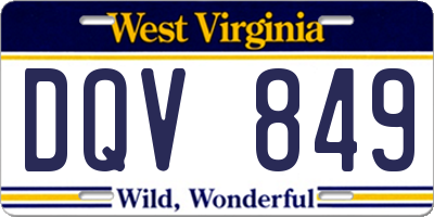 WV license plate DQV849