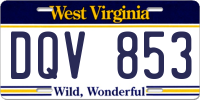 WV license plate DQV853
