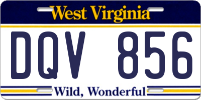 WV license plate DQV856