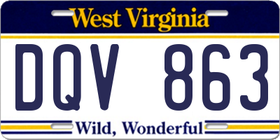 WV license plate DQV863
