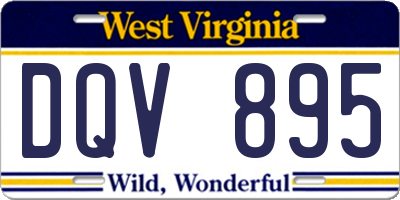 WV license plate DQV895