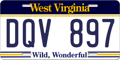WV license plate DQV897