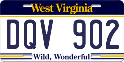 WV license plate DQV902