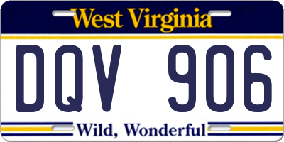 WV license plate DQV906