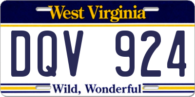 WV license plate DQV924