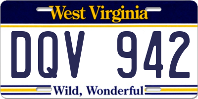 WV license plate DQV942