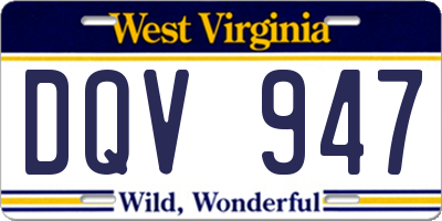 WV license plate DQV947