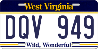 WV license plate DQV949