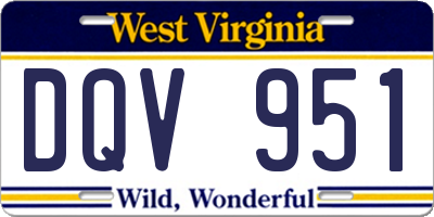 WV license plate DQV951