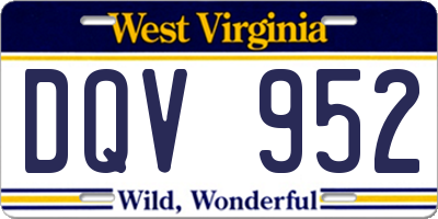 WV license plate DQV952