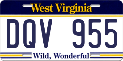 WV license plate DQV955