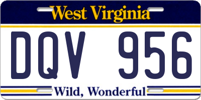 WV license plate DQV956