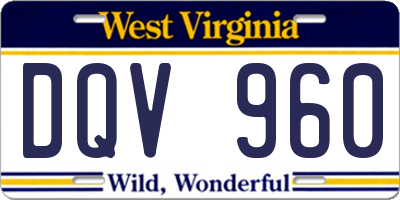 WV license plate DQV960