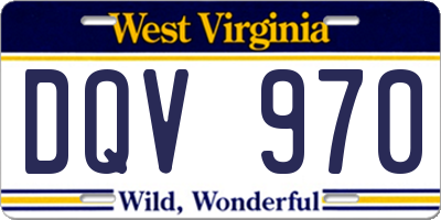 WV license plate DQV970