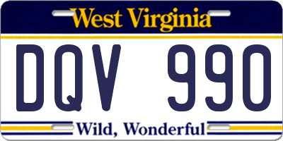 WV license plate DQV990