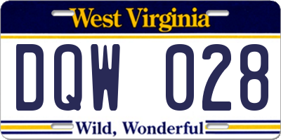 WV license plate DQW028