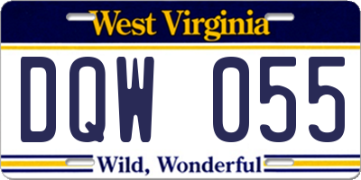 WV license plate DQW055