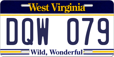 WV license plate DQW079