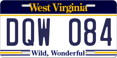 WV license plate DQW084