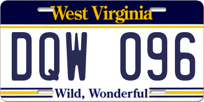 WV license plate DQW096