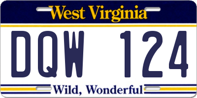WV license plate DQW124
