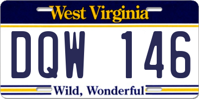 WV license plate DQW146
