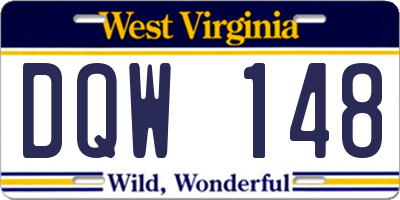 WV license plate DQW148