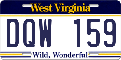WV license plate DQW159